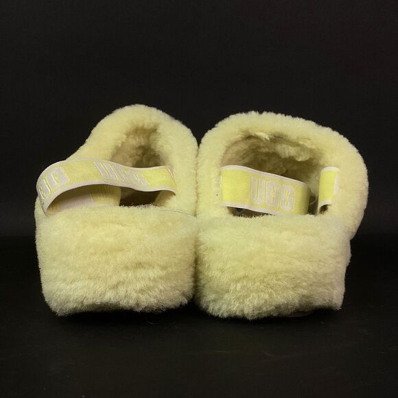 UGG Fluff Yeah Women 10 Sunshine Yellow Skeepskin Indoor Slippers/Slide 1110085 - Picture 3 of 9
